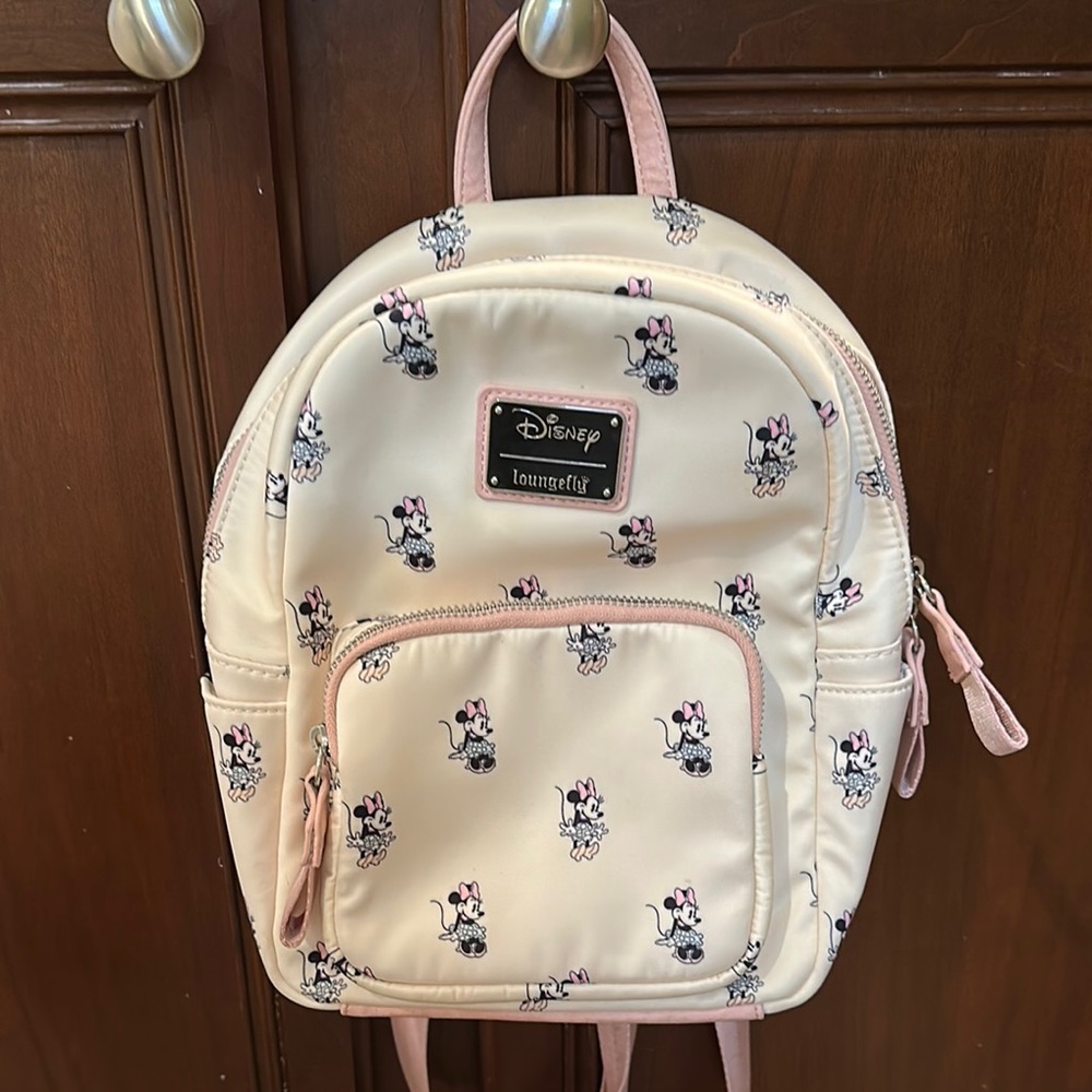 Loungefly Cream and Pink Mickey Mouse Backpack